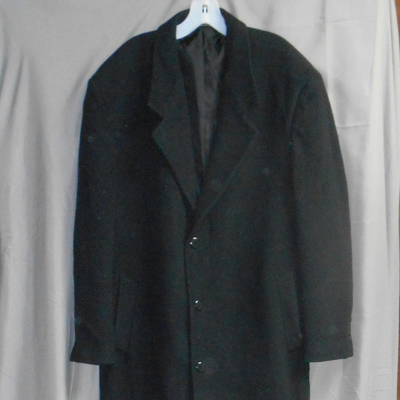 Tailors Row Finery black wool cashmere coat 46R - Picture 1 of 5